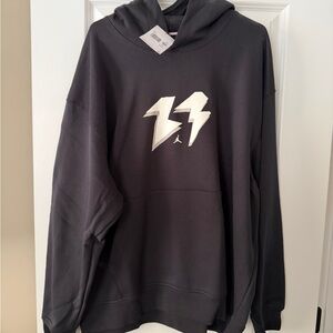 Jordan Black Hoodie with White Graphic Design